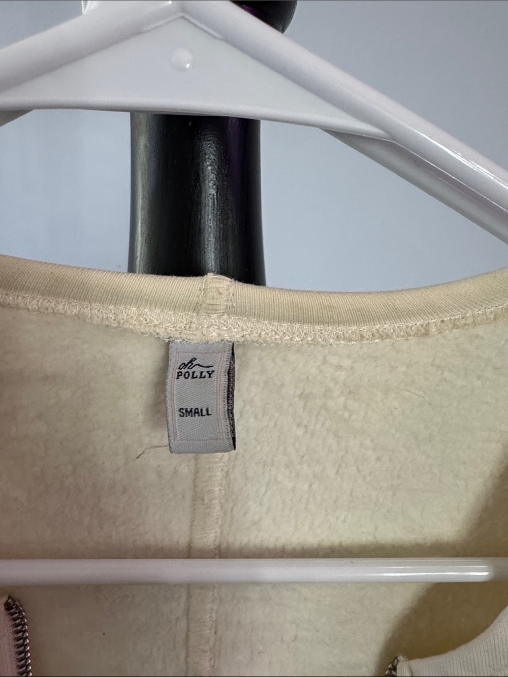 Cropped Cream Zip-Front Jacket - Picture 2 of 2